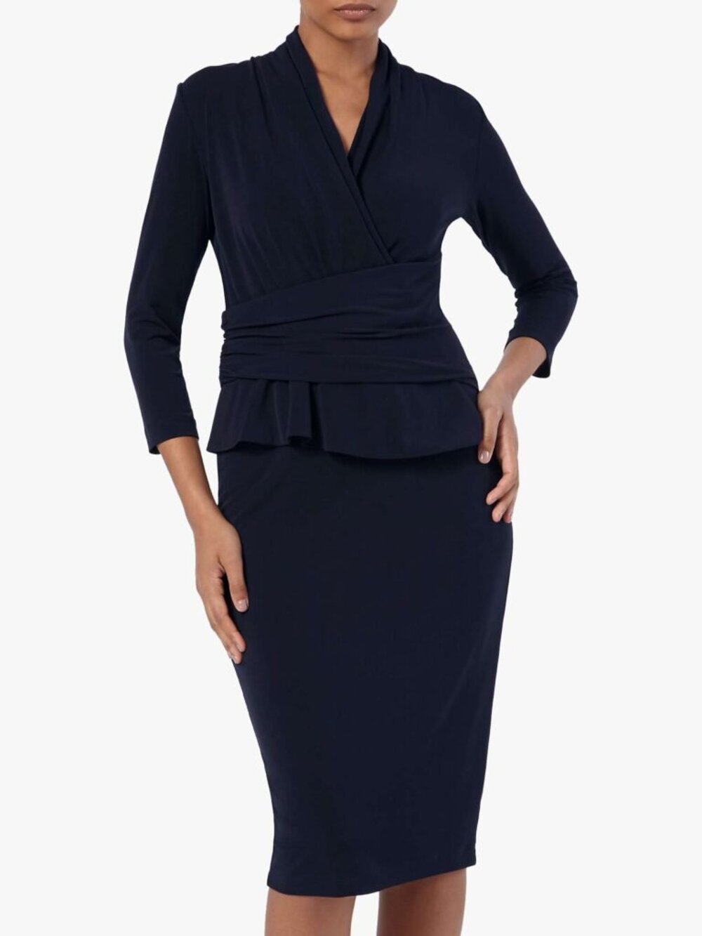 The Fold London Arlington Dress Navy Jersey UK 16 US 12 NWT